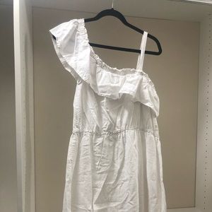 White linen white dress